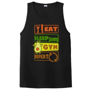 Eat Sleep Gym Repeat Design Vegan Athlete Meaningful Gift PosiCharge Competitor Tank