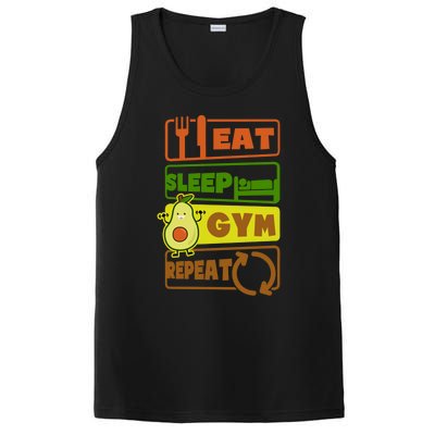 Eat Sleep Gym Repeat Design Vegan Athlete Meaningful Gift PosiCharge Competitor Tank