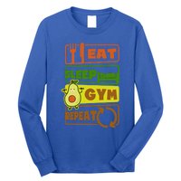 Eat Sleep Gym Repeat Design Vegan Athlete Meaningful Gift Long Sleeve Shirt