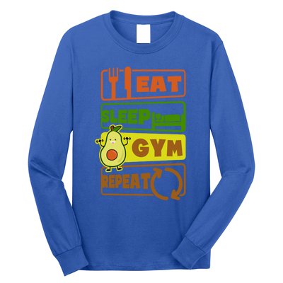 Eat Sleep Gym Repeat Design Vegan Athlete Meaningful Gift Long Sleeve Shirt