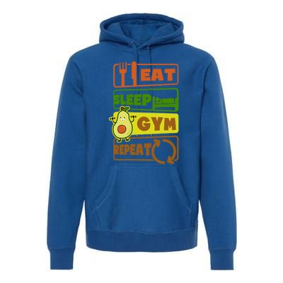 Eat Sleep Gym Repeat Design Vegan Athlete Meaningful Gift Premium Hoodie