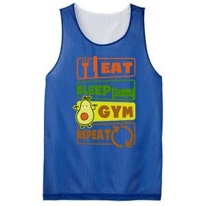 Eat Sleep Gym Repeat Design Vegan Athlete Meaningful Gift Mesh Reversible Basketball Jersey Tank