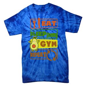 Eat Sleep Gym Repeat Design Vegan Athlete Meaningful Gift Tie-Dye T-Shirt