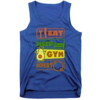 Eat Sleep Gym Repeat Design Vegan Athlete Meaningful Gift Tank Top