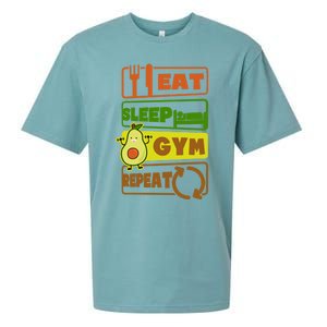 Eat Sleep Gym Repeat Design Vegan Athlete Meaningful Gift Sueded Cloud Jersey T-Shirt