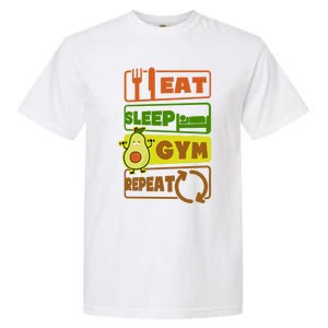 Eat Sleep Gym Repeat Design Vegan Athlete Meaningful Gift Garment-Dyed Heavyweight T-Shirt