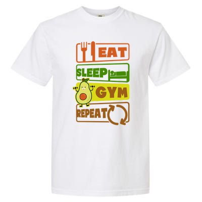 Eat Sleep Gym Repeat Design Vegan Athlete Meaningful Gift Garment-Dyed Heavyweight T-Shirt