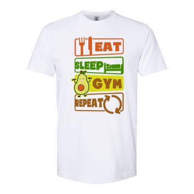 Eat Sleep Gym Repeat Design Vegan Athlete Meaningful Gift Softstyle CVC T-Shirt