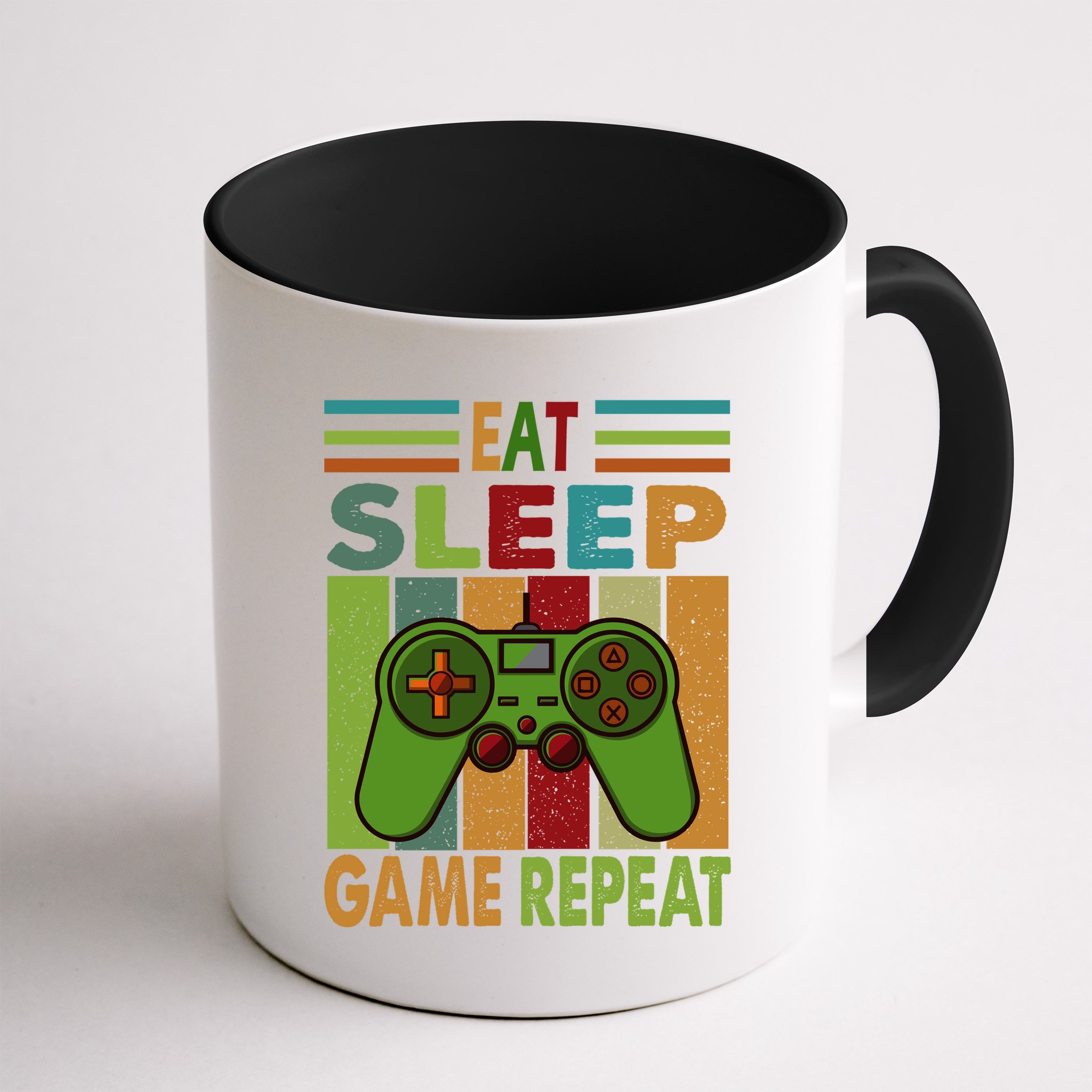 Eat Sleep Game Repeat Retro Vintage Funny Gamer Mug