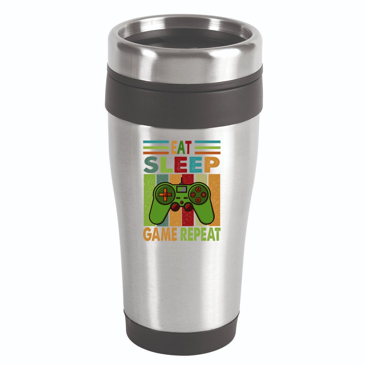 Eat Sleep Game Repeat Retro Vintage Funny Gamer 16oz Travel Tumbler