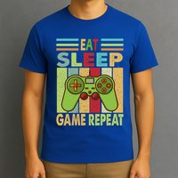Eat Sleep Game Repeat Retro Vintage Funny Gamer T-Shirt