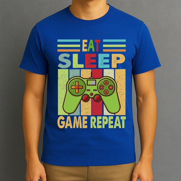 Eat Sleep Game Repeat Retro Vintage Funny Gamer T-Shirt