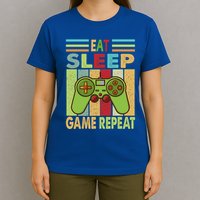Eat Sleep Game Repeat Retro Vintage Funny Gamer T-Shirt