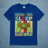 Eat Sleep Game Repeat Retro Vintage Funny Gamer T-Shirt