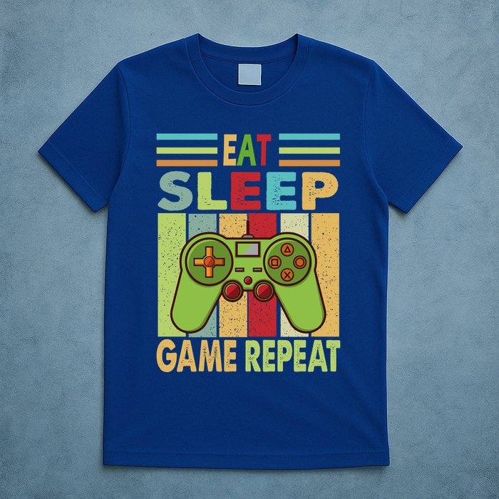 Eat Sleep Game Repeat Retro Vintage Funny Gamer T-Shirt