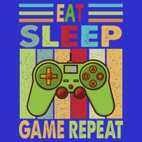 Eat Sleep Game Repeat Retro Vintage Funny Gamer T-Shirt