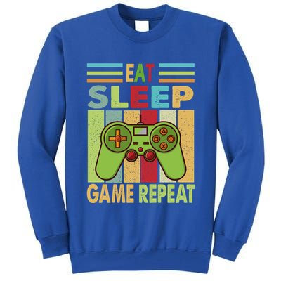 Eat Sleep Game Repeat Retro Vintage Funny Gamer Tall Sweatshirt