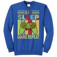 Eat Sleep Game Repeat Retro Vintage Funny Gamer Tall Sweatshirt