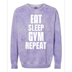 Eat Sleep Gym Repeat Funny Back Gym Funny Cute Gift Colorblast Crewneck Sweatshirt