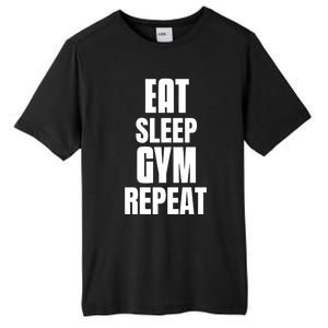 Eat Sleep Gym Repeat Funny Back Gym Funny Cute Gift Tall Fusion ChromaSoft Performance T-Shirt