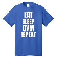 Eat Sleep Gym Repeat Funny Back Gym Funny Cute Gift Tall T-Shirt