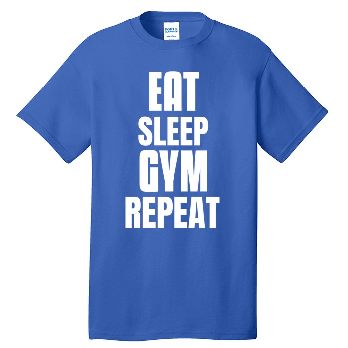 Eat Sleep Gym Repeat Funny Back Gym Funny Cute Gift Tall T-Shirt