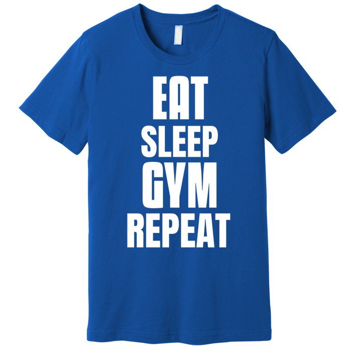 Eat Sleep Gym Repeat Funny Back Gym Funny Cute Gift Premium T-Shirt