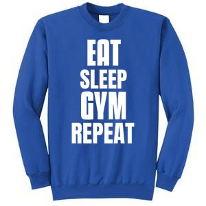 Eat Sleep Gym Repeat Funny Back Gym Funny Cute Gift Tall Sweatshirt