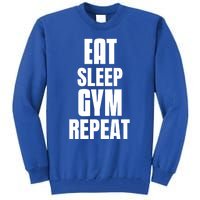 Eat Sleep Gym Repeat Funny Back Gym Funny Cute Gift Tall Sweatshirt