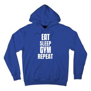 Eat Sleep Gym Repeat Funny Back Gym Funny Cute Gift Tall Hoodie