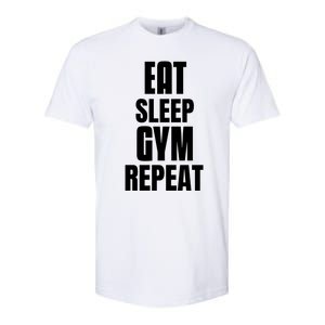 Eat Sleep Gym Repeat Funny Back Gym Funny Cute Gift Softstyle CVC T-Shirt