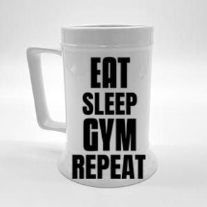 Eat Sleep Gym Repeat Funny Back Gym Funny Cute Gift Beer Stein