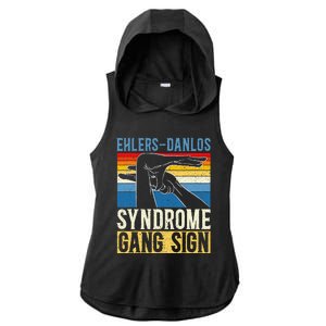 Ehlersdanlos Syndrome Gang Sign Eds And Hsd Awareness Month Ladies PosiCharge Tri-Blend Wicking Draft Hoodie Tank