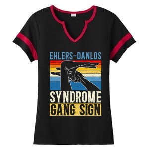 Ehlersdanlos Syndrome Gang Sign Eds And Hsd Awareness Month Ladies Halftime Notch Neck Tee