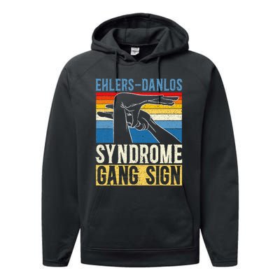 Ehlersdanlos Syndrome Gang Sign Eds And Hsd Awareness Month Performance Fleece Hoodie