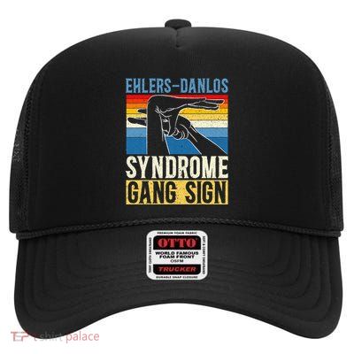 Ehlersdanlos Syndrome Gang Sign Eds And Hsd Awareness Month High Crown Mesh Back Trucker Hat