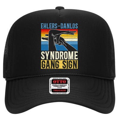 Ehlersdanlos Syndrome Gang Sign Eds And Hsd Awareness Month High Crown Mesh Back Trucker Hat