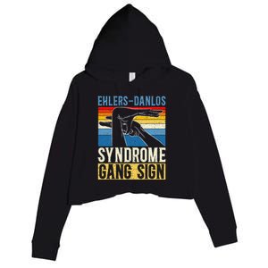 Ehlersdanlos Syndrome Gang Sign Eds And Hsd Awareness Month Crop Fleece Hoodie