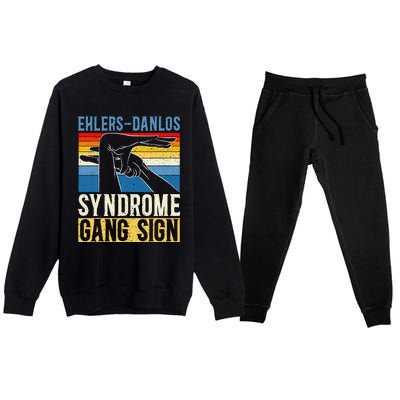 Ehlersdanlos Syndrome Gang Sign Eds And Hsd Awareness Month Premium Crewneck Sweatsuit Set