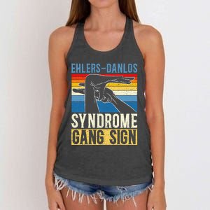 Ehlersdanlos Syndrome Gang Sign Eds And Hsd Awareness Month Women's Knotted Racerback Tank