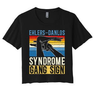 Ehlersdanlos Syndrome Gang Sign Eds And Hsd Awareness Month Women's Crop Top Tee