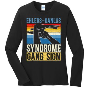 Ehlersdanlos Syndrome Gang Sign Eds And Hsd Awareness Month Ladies Long Sleeve Shirt