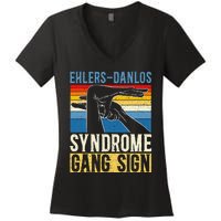 Ehlersdanlos Syndrome Gang Sign Eds And Hsd Awareness Month Women's V-Neck T-Shirt