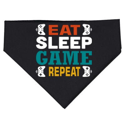 Eat Sleep Game Repeat USA-Made Doggie Bandana