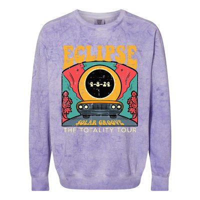 Eclipse Solar Groove Totality Retro 4.8.24 Colorblast Crewneck Sweatshirt