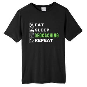 Eat Sleep Geocaching Repeat, Outdoorsman, Funny Geocaching Tall Fusion ChromaSoft Performance T-Shirt