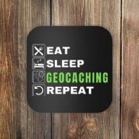 Eat Sleep Geocaching Repeat, Outdoorsman, Funny Geocaching Coaster