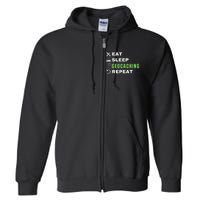 Eat Sleep Geocaching Repeat, Outdoorsman, Funny Geocaching Full Zip Hoodie