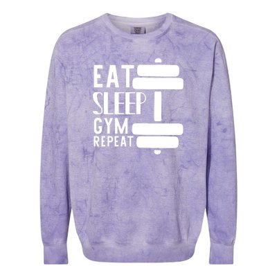 Eat Sleep Gym Repeat Colorblast Crewneck Sweatshirt