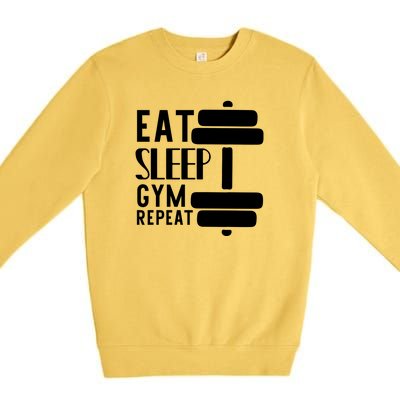 Eat Sleep Gym Repeat Premium Crewneck Sweatshirt